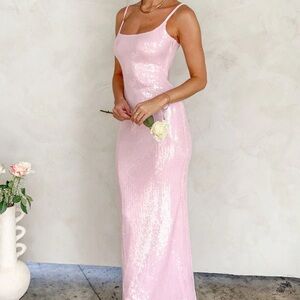 Beginning Boutique Dress Pink Sequins! Worn once ✨💗